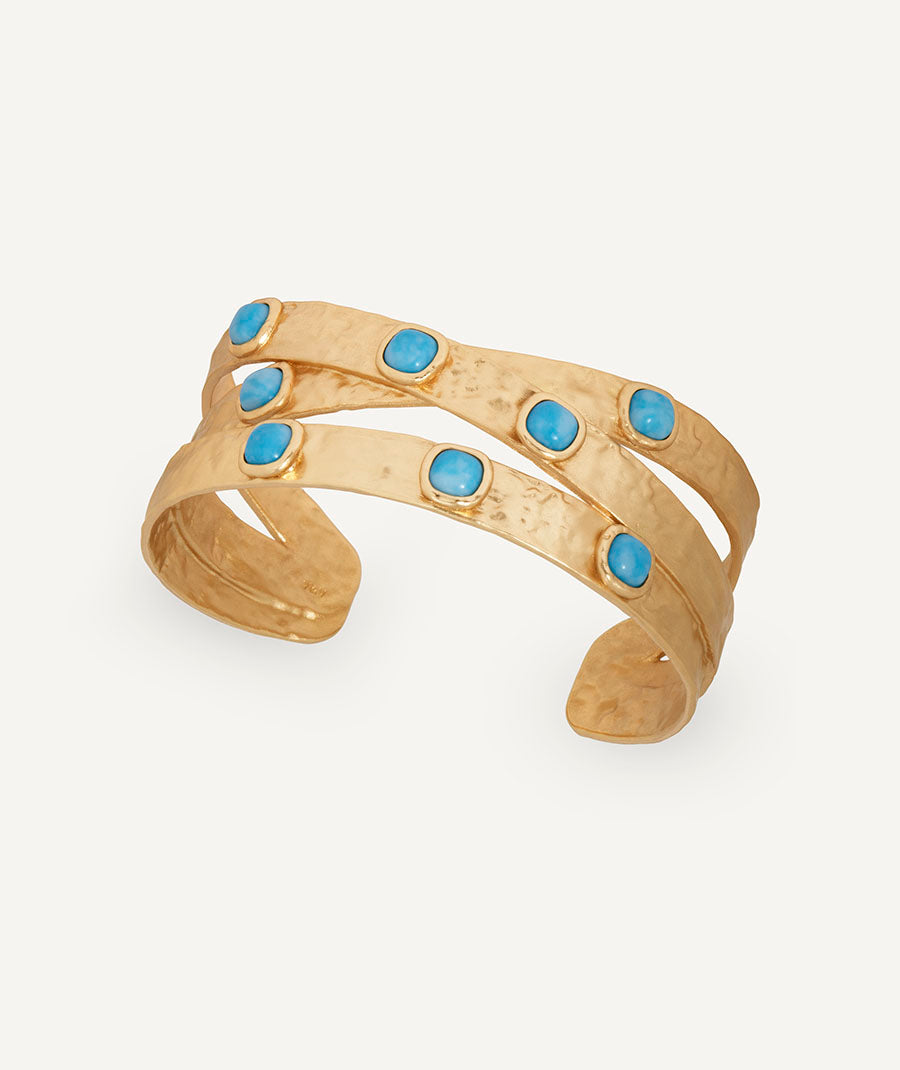 Bangle crossed Turquesa with blue larimar quartz | VIDAL & VIDAL