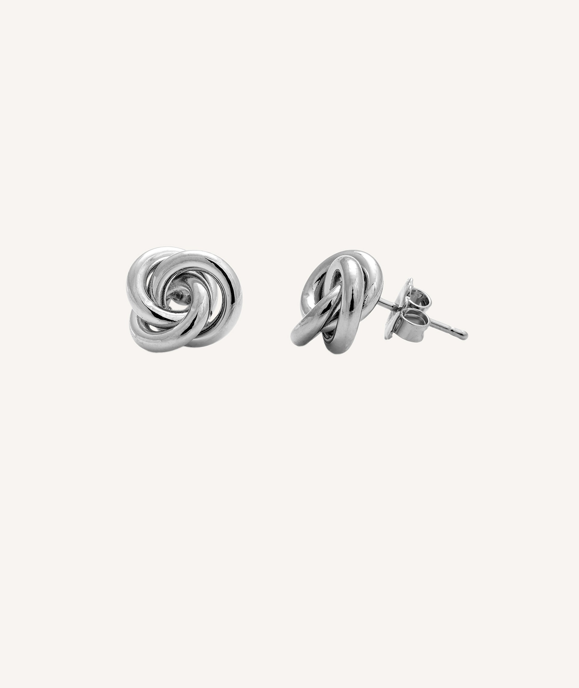 Silver Knot Earrings L