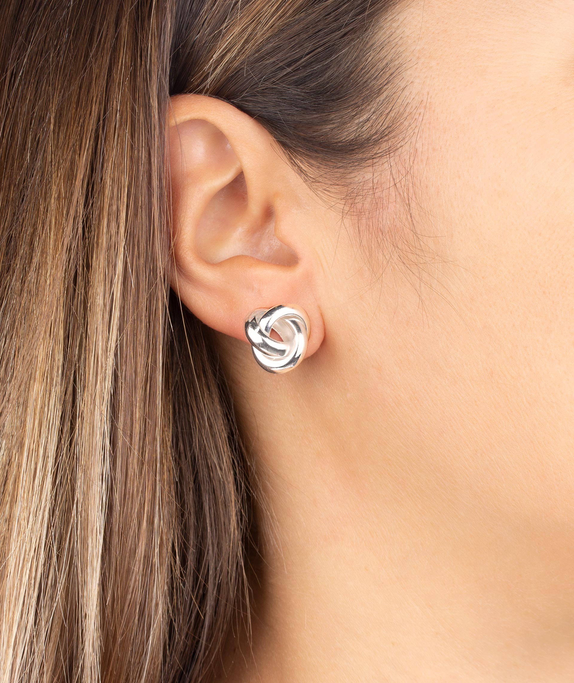 Silver earrings Knot M