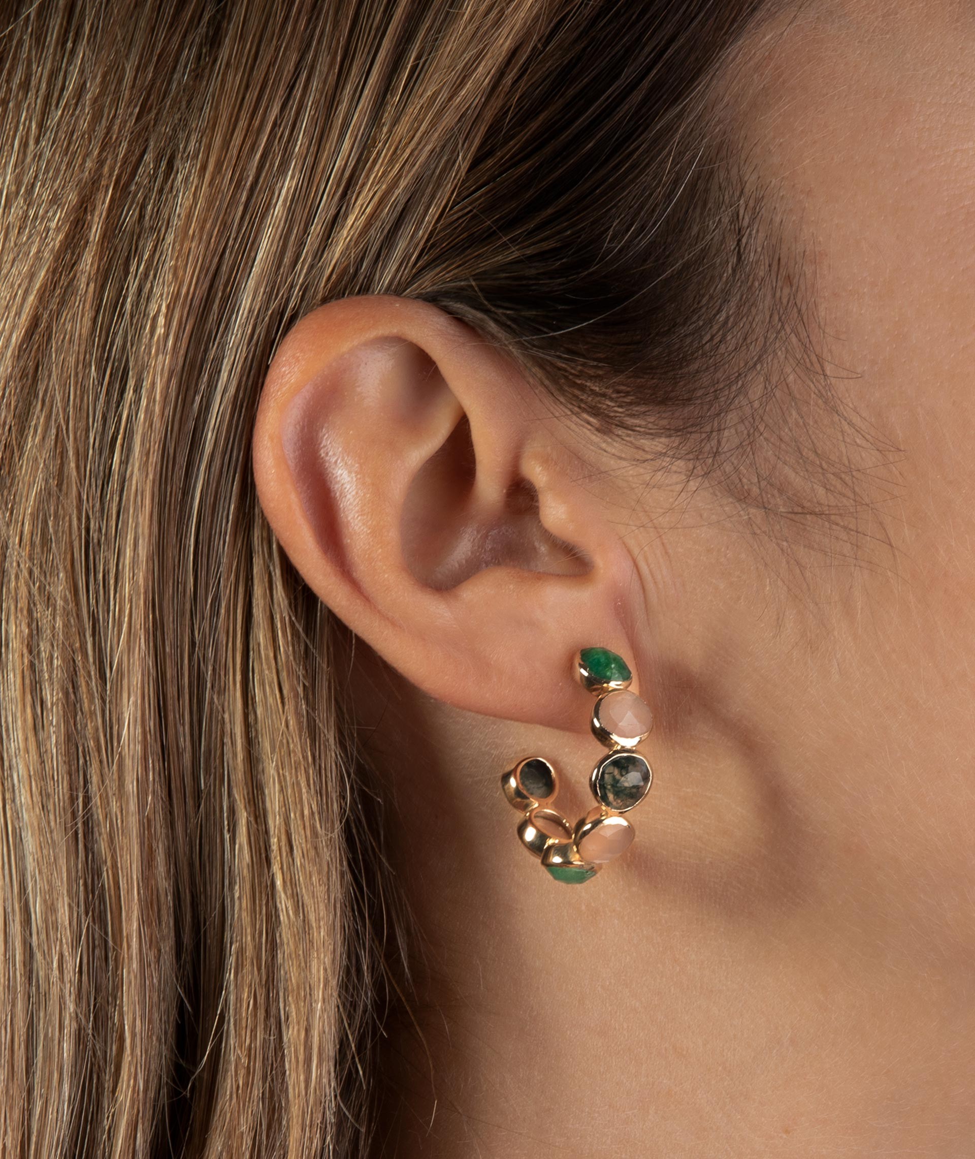Earrings Hoop Multicolor stones
