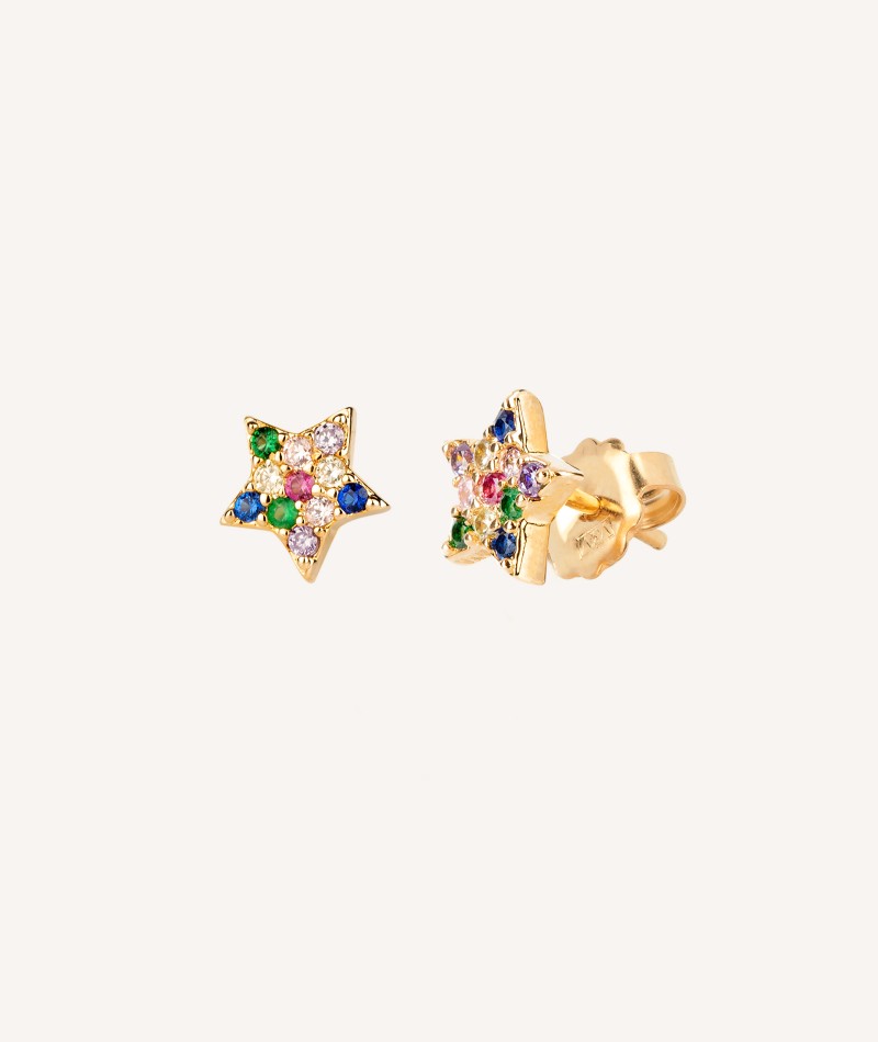 Earrings Multicolor Zirconias Star