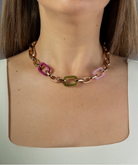 Multicolored acetate necklace
