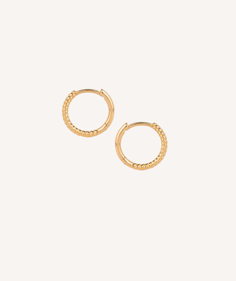 Gold earrings spiral Hoop S