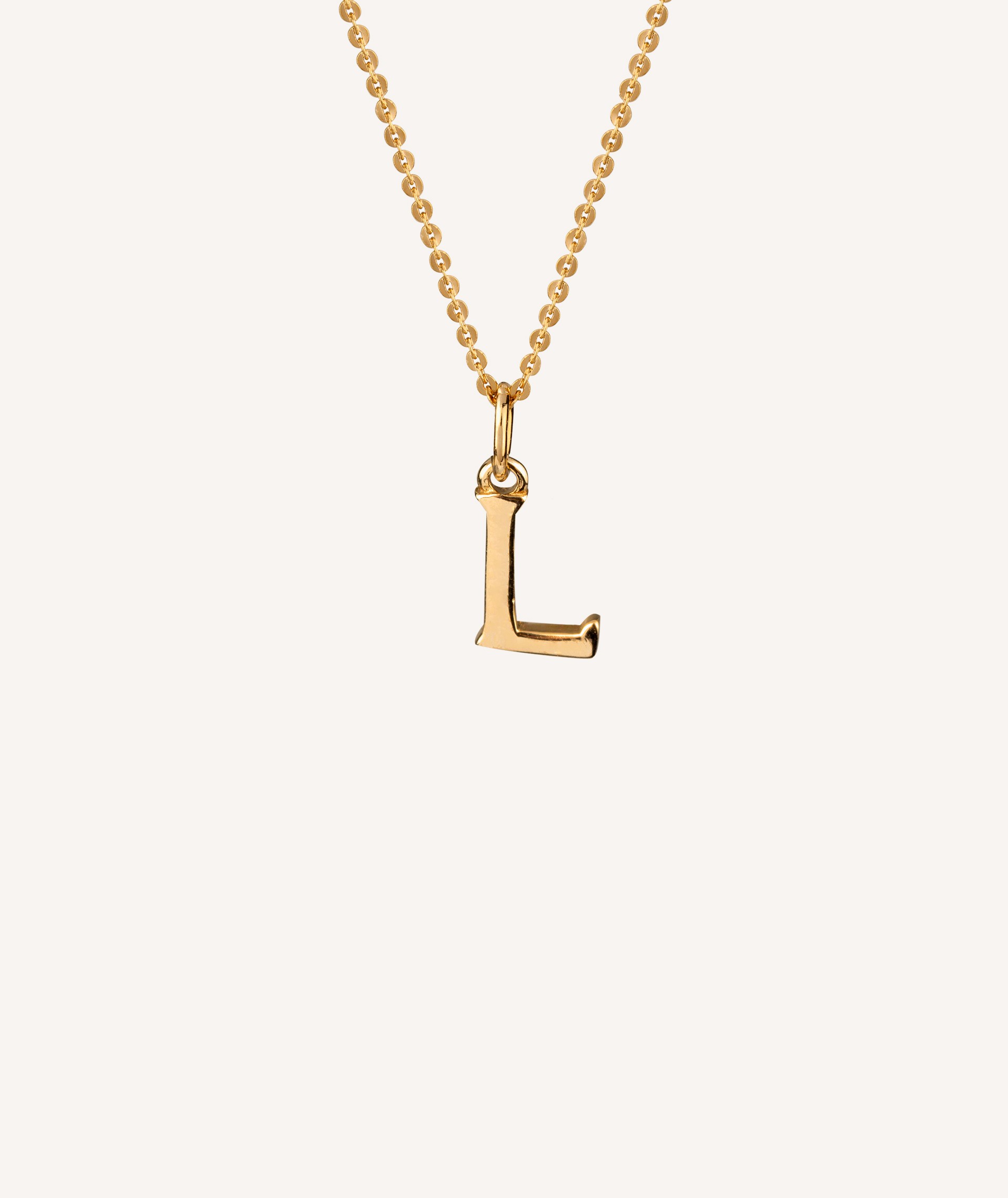 PDPaola Mini Letter L Silver Necklace with White Zirconias - Jewellery from  David Mellor Family Jewellers UK