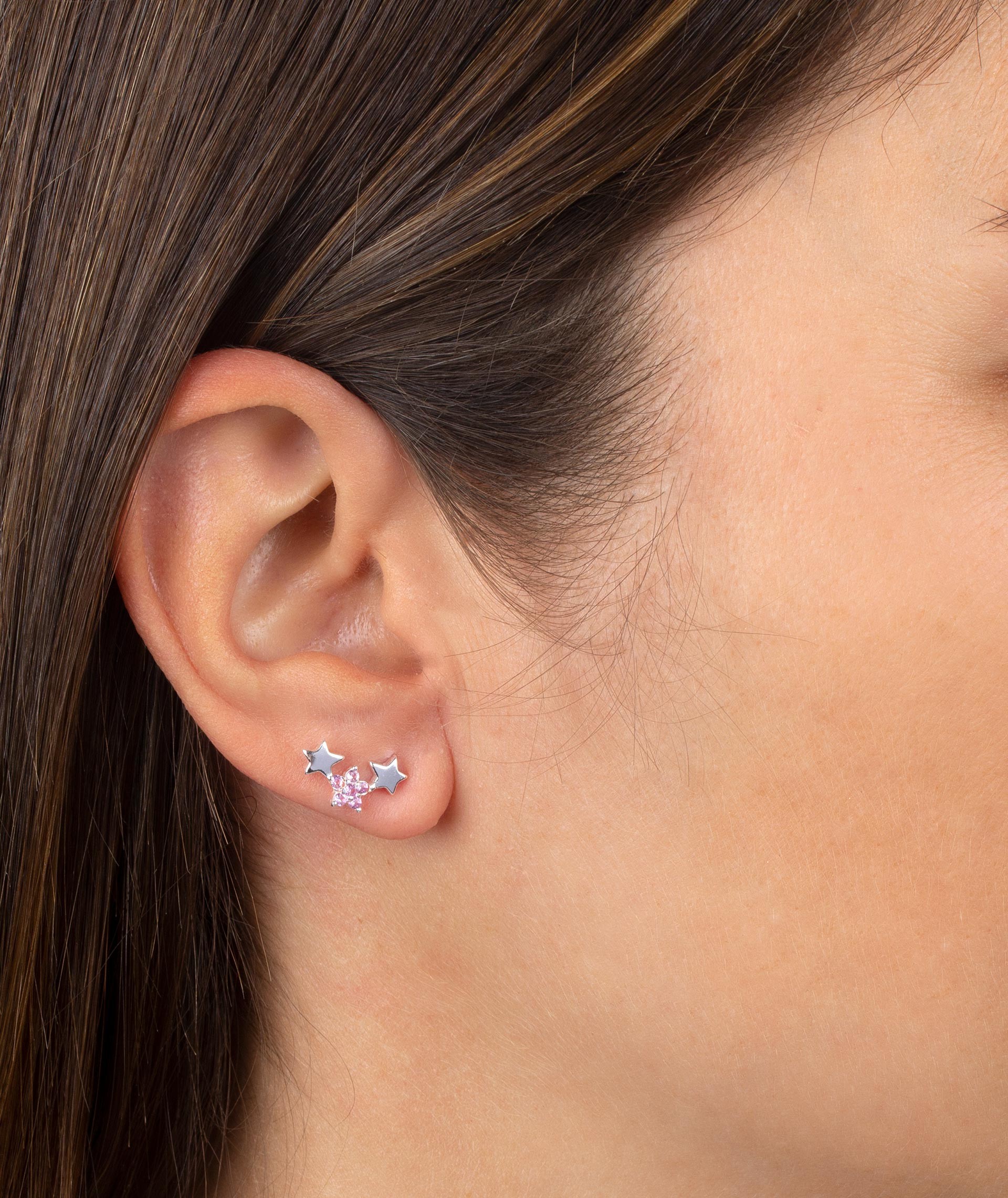 Earrings Star Rose Zirconia
