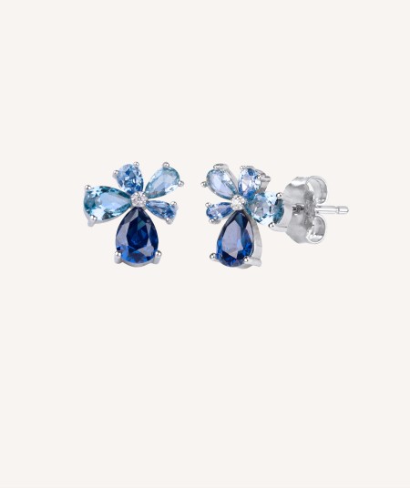 Earrings Blue Zirconias
