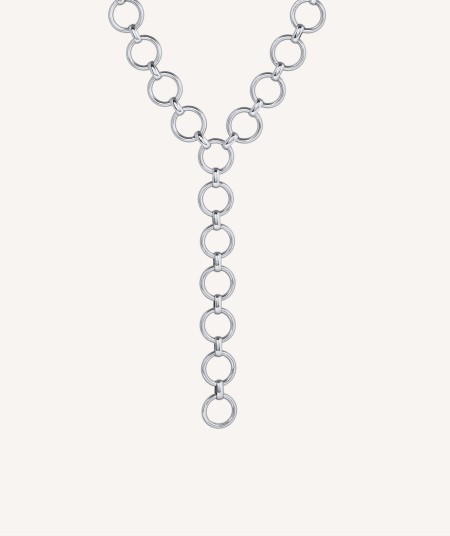 Necklace Lea Silver plated link circle