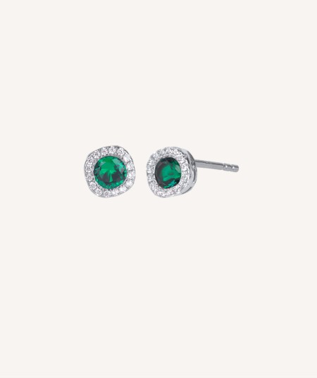 Earrings Zirconia Circle Green