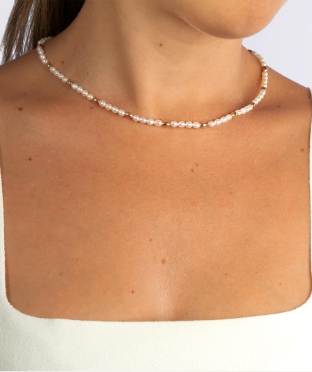 Necklace Hoop Pearls