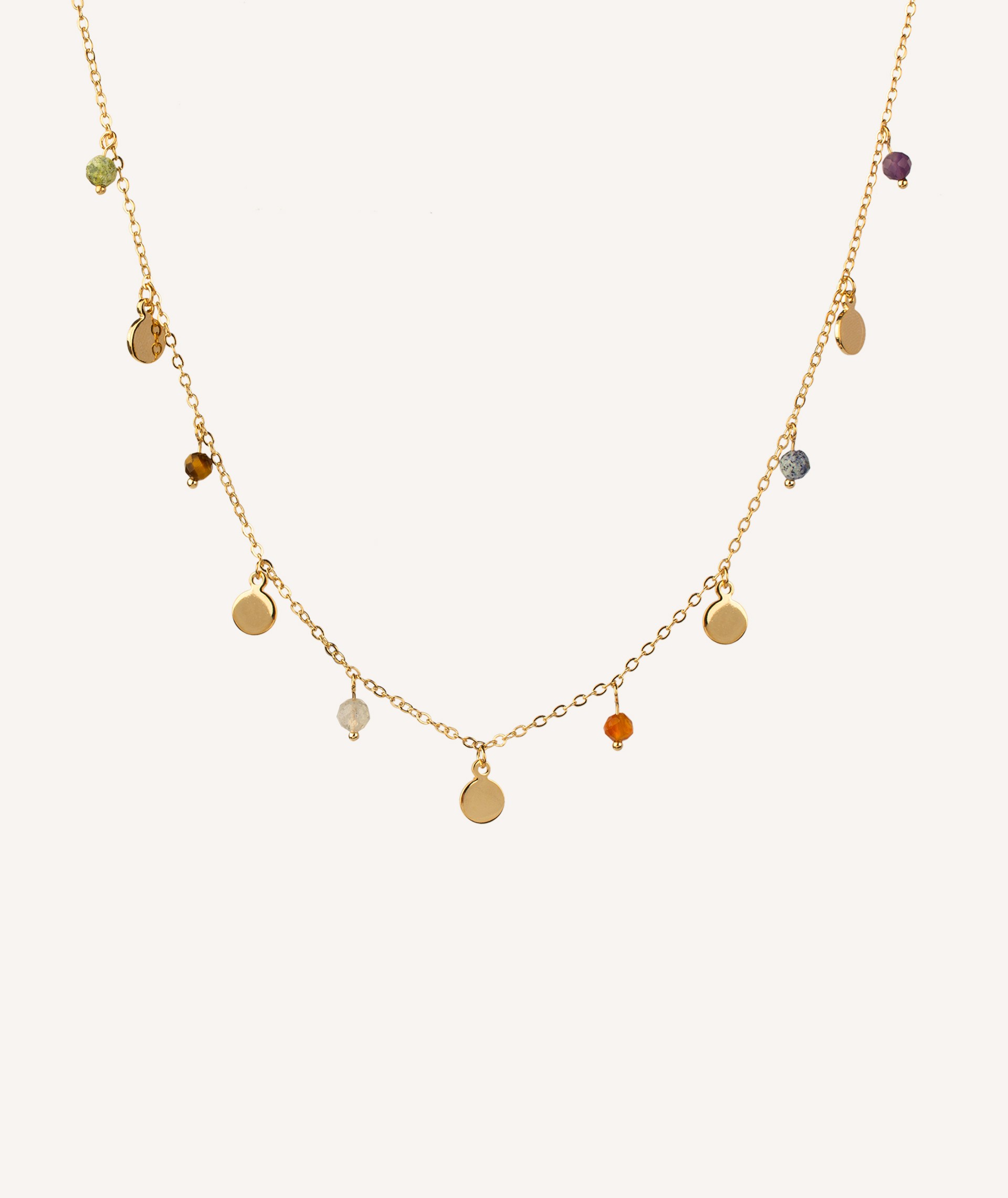 Necklace Circles and Stones Multicolor