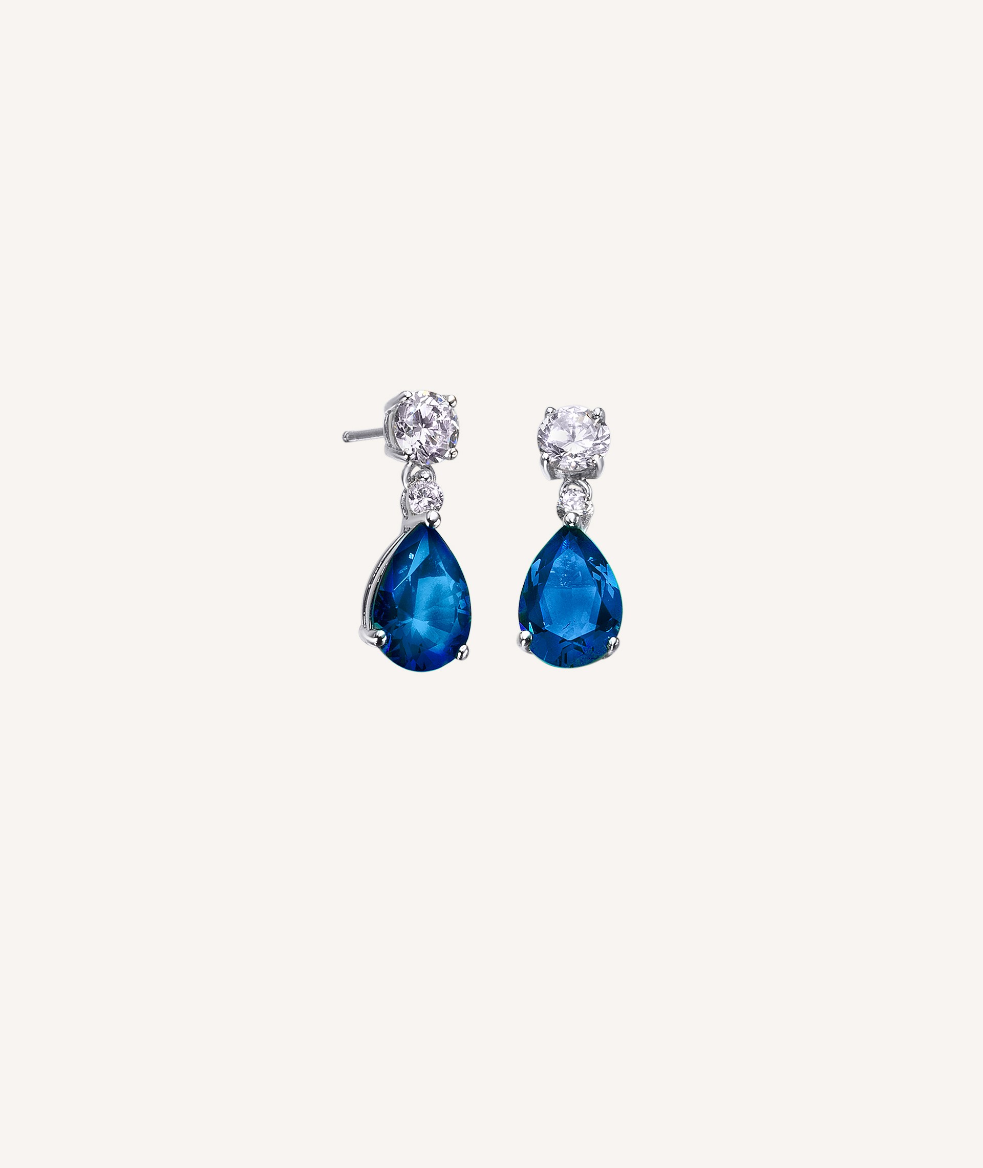 Earrings Blue Zirconia