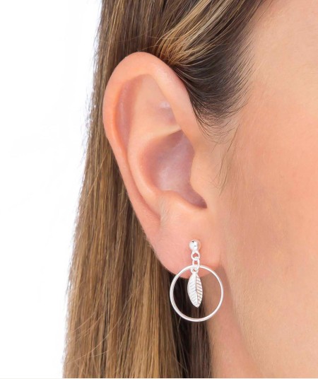 Earrings Hoop Leaf