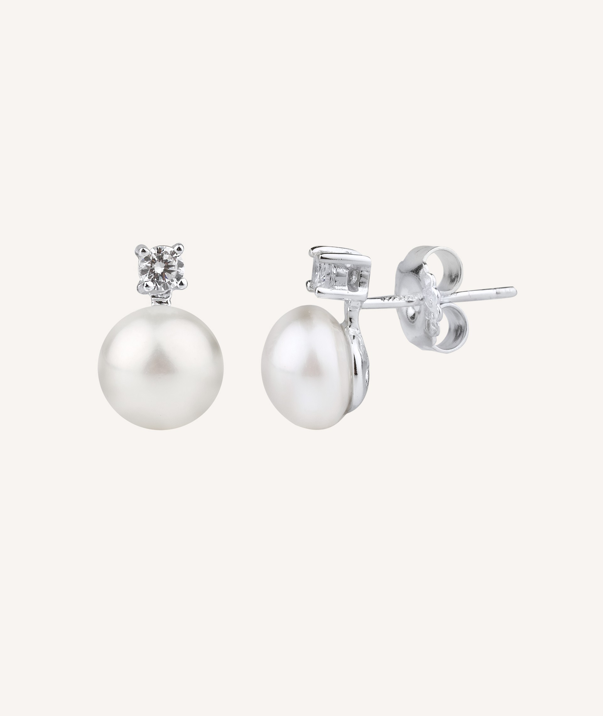 Earrings Long Zirconia and pearl