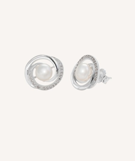 Earrings Zirconia and Pearl
