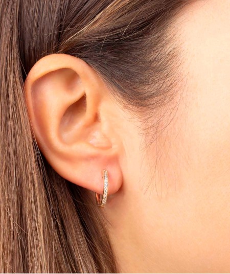 Earrings hoop Zirconia