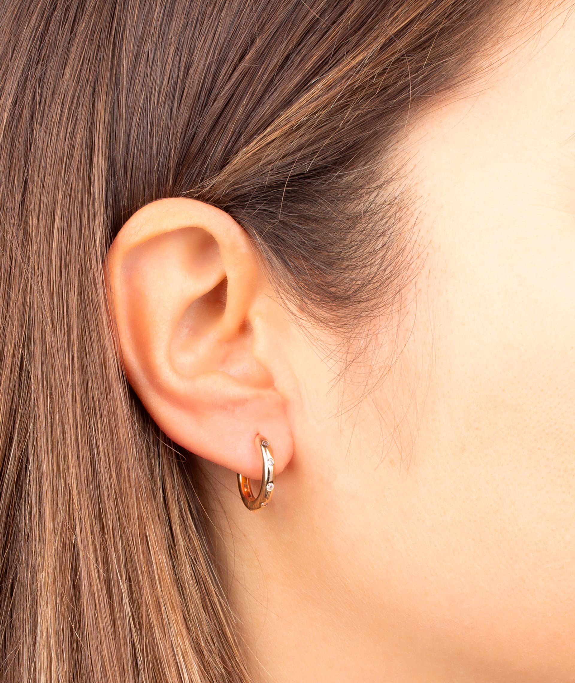 Earrings Articulated Hoop Zirconias