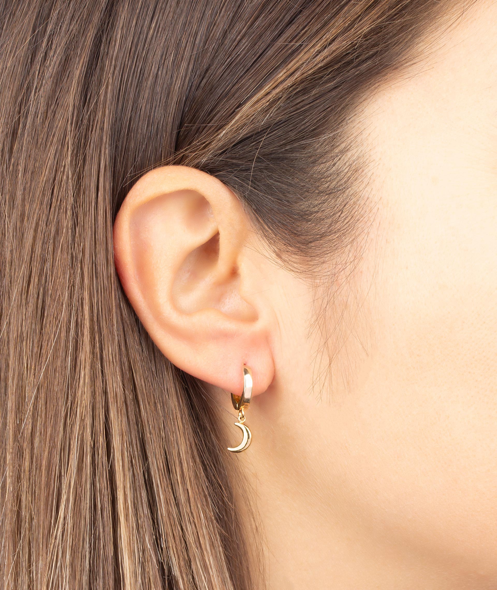 Earrings Articulate Hoop Moon