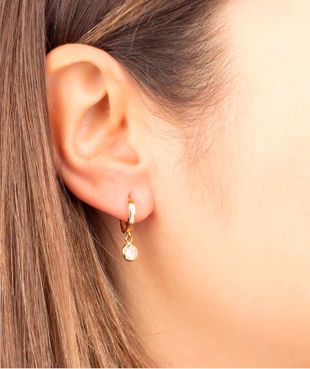 Earrings Articulated Hoop Zirconia