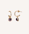 Earrings Hoop Purple stone