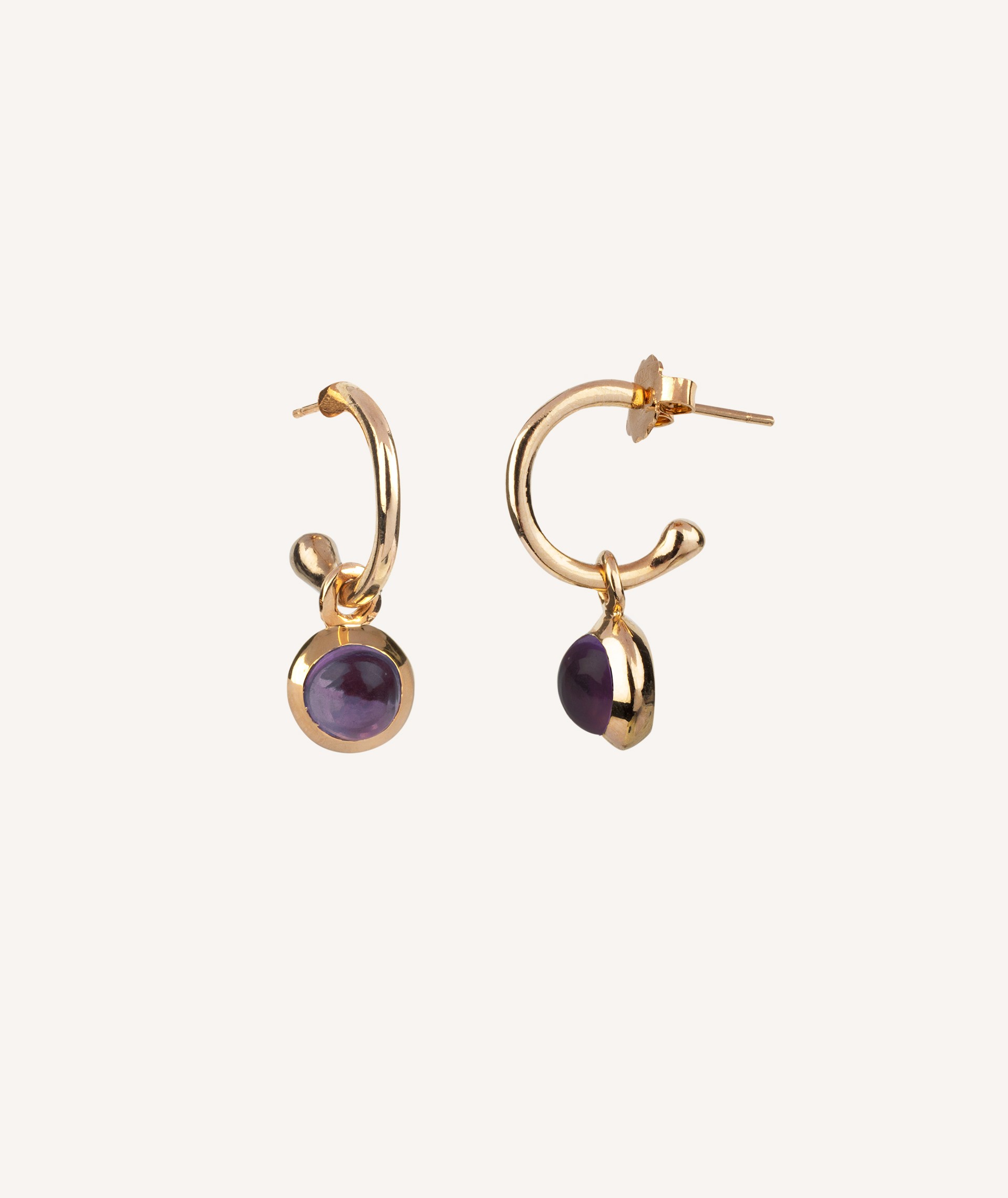 Earrings Hoop Purple stone