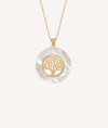 Pendant Gold Tree of Life Circle Mother of Pearl