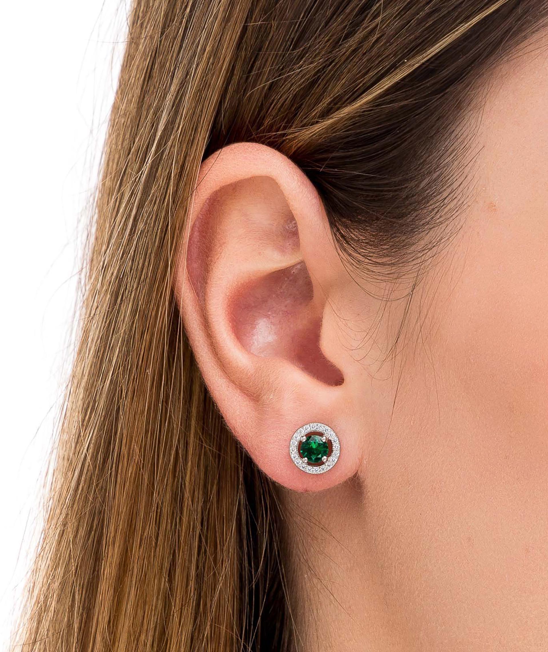 Earrings Zirconias Emerald