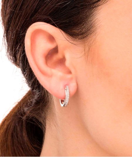 Earrings Articulated hoop Zirconias