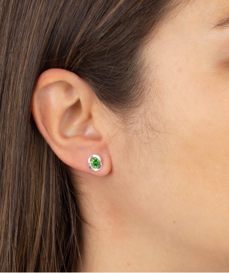 Earrings Green Zirconia