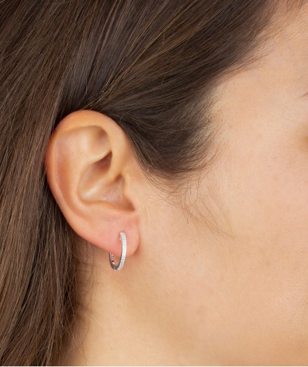 Earrings Articulated hoop Point Zirconias