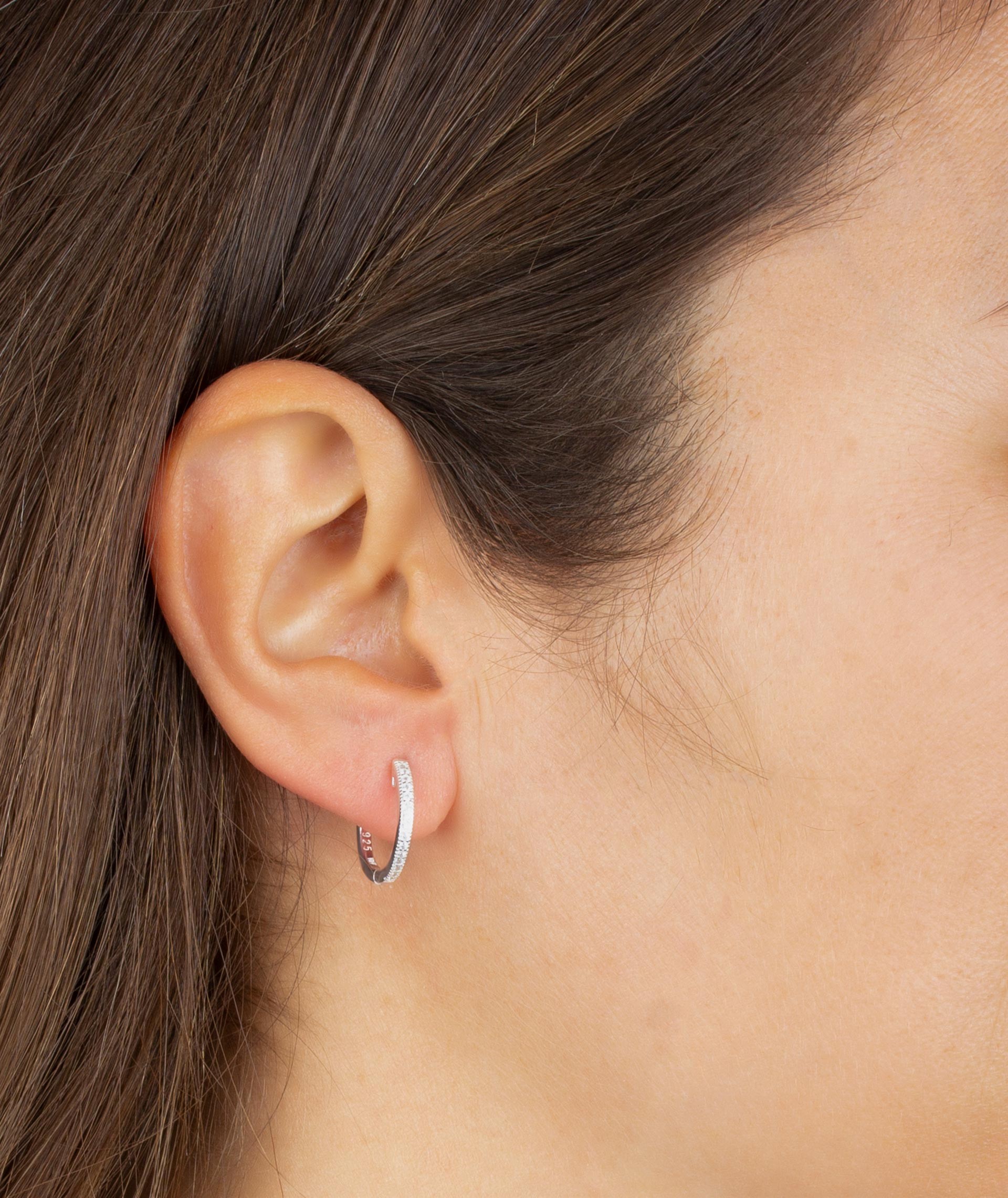 Earrings Articulated hoop Point Zirconias