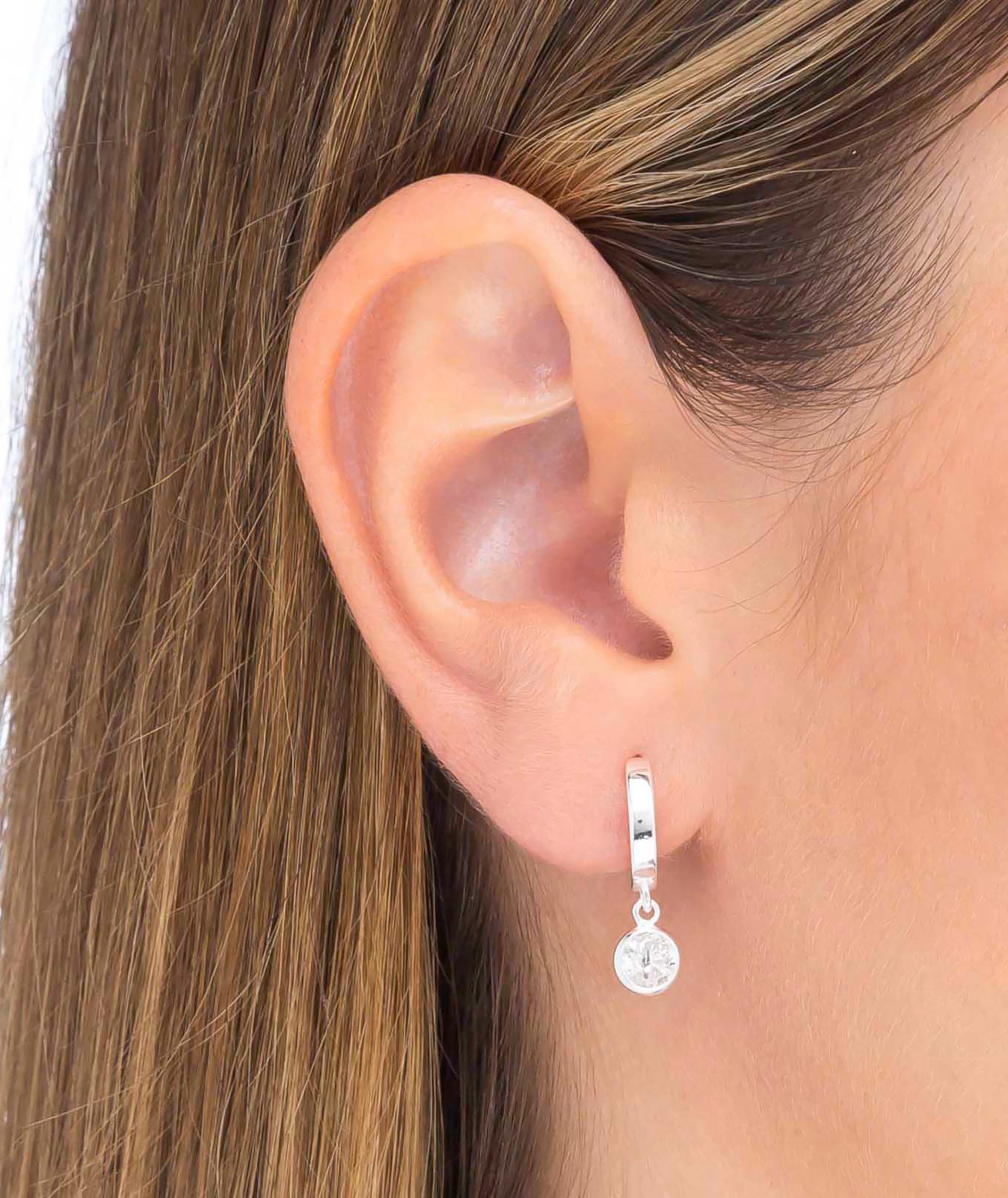 Earrings articulated Hoop Zirconias