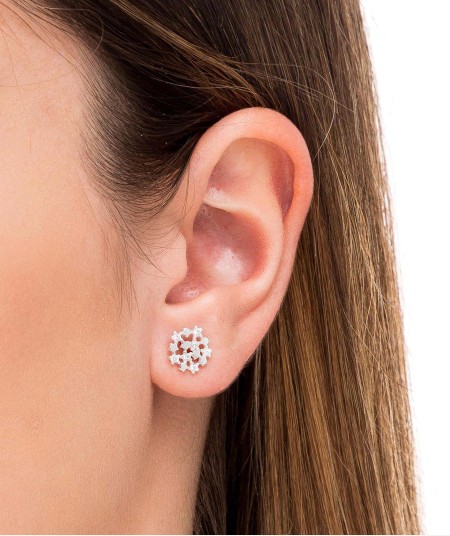 Earrings round Zirconias