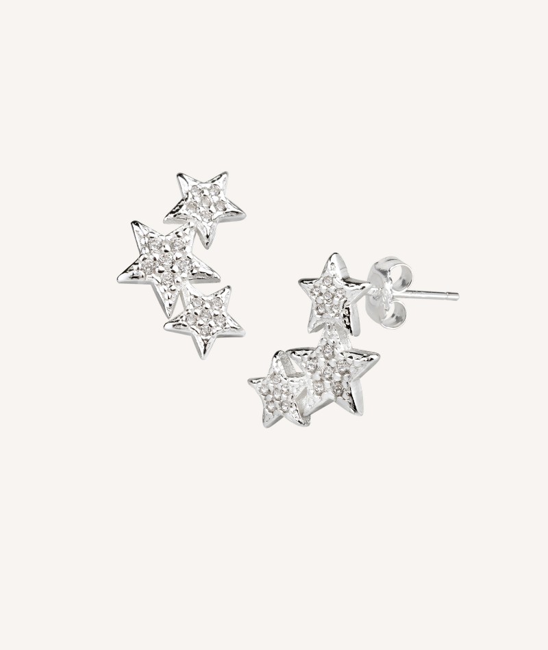 Earrings Three Stars Zirconias