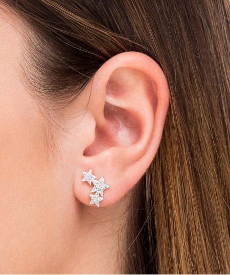 Earrings Three Stars Zirconias
