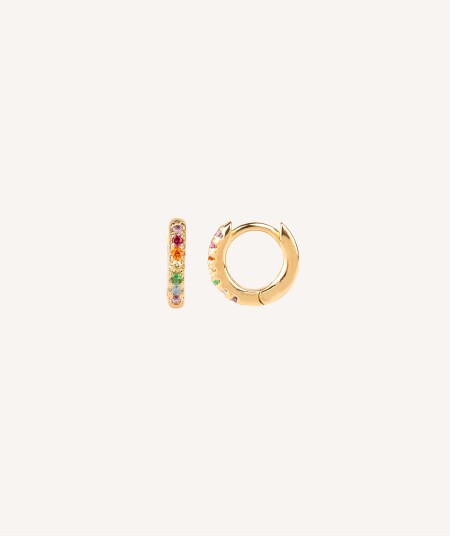 Earrings hoop Multicolor zircon 10mm