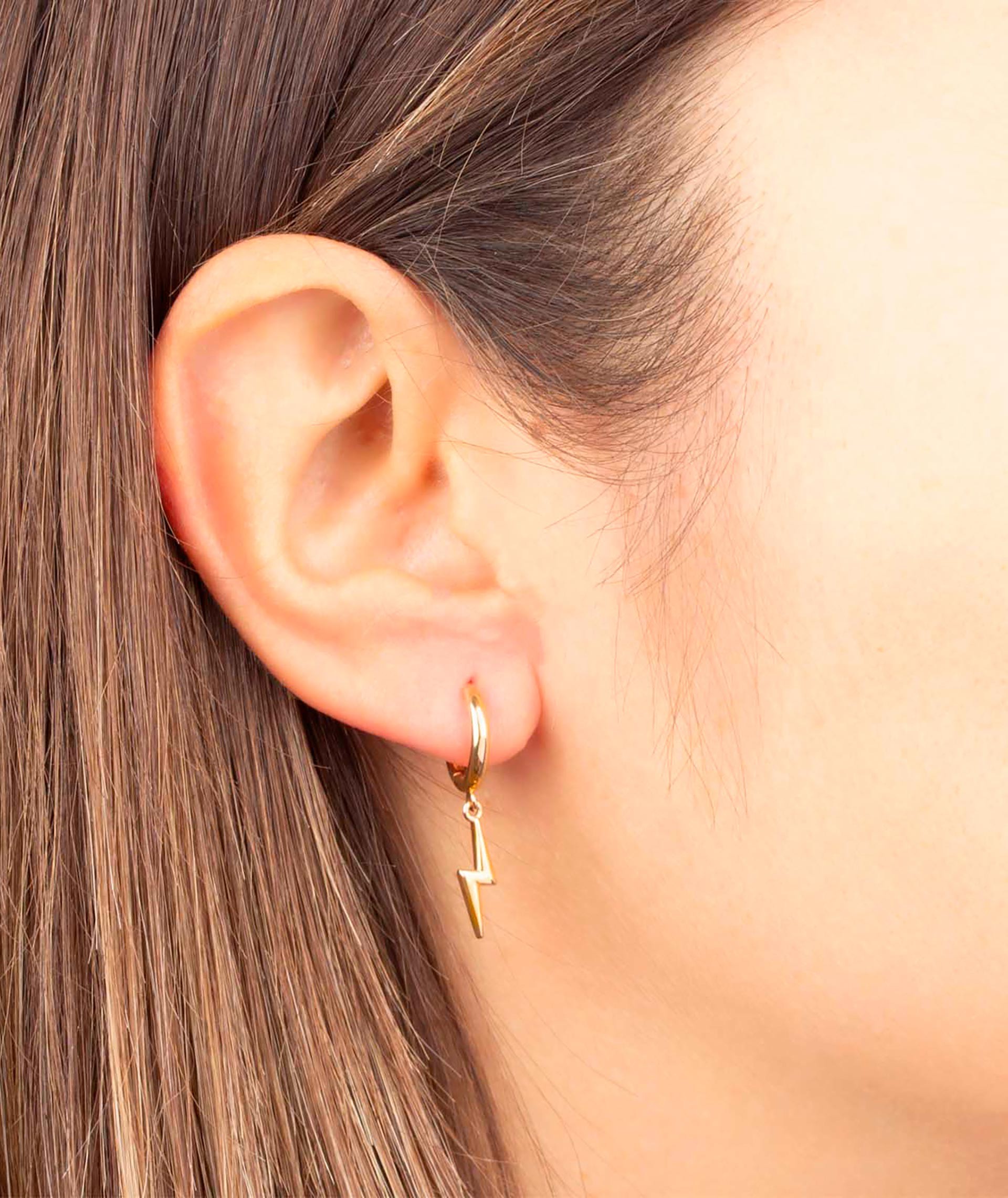 Earrings Articulated hoop Zirconia Ray