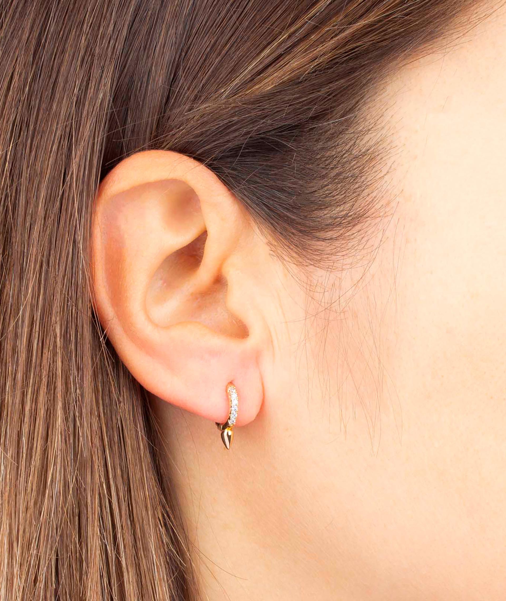 Earrings Articulated hoop Zirconia