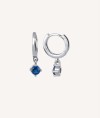 Earrings Hoop Blue Zirconia