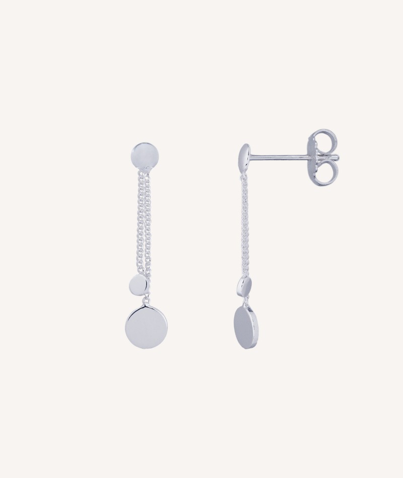 Earrings  silver 925 circles chain
