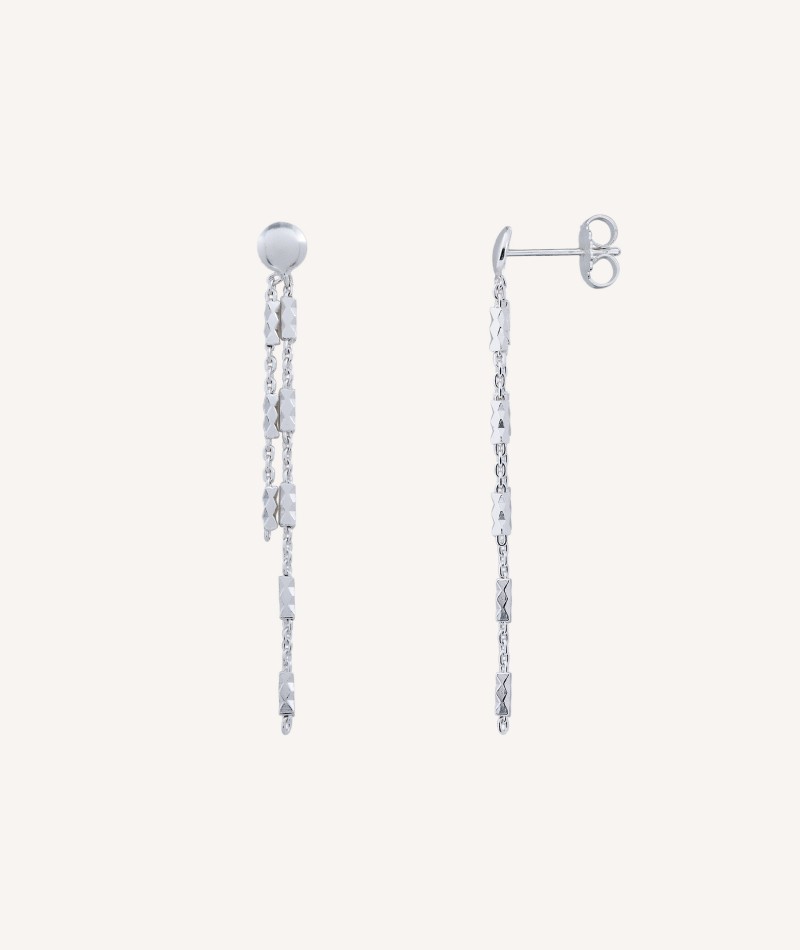 Earrings  silver 925 double chain