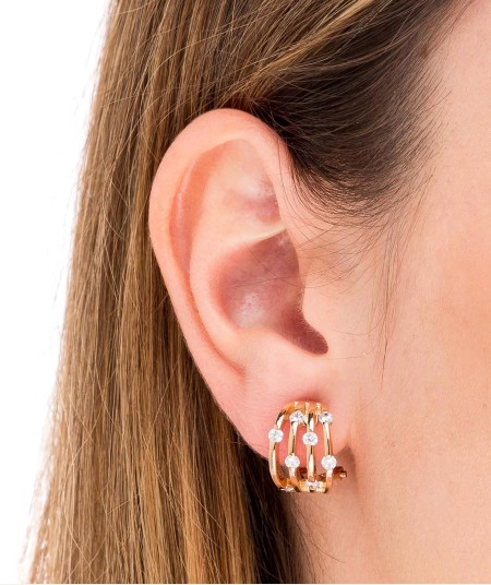 Earrings zircon strips