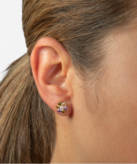 Earrings Multicolor Zirconia