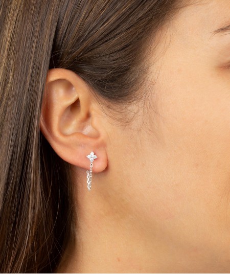 Individual Earring Star Chain Zirconia