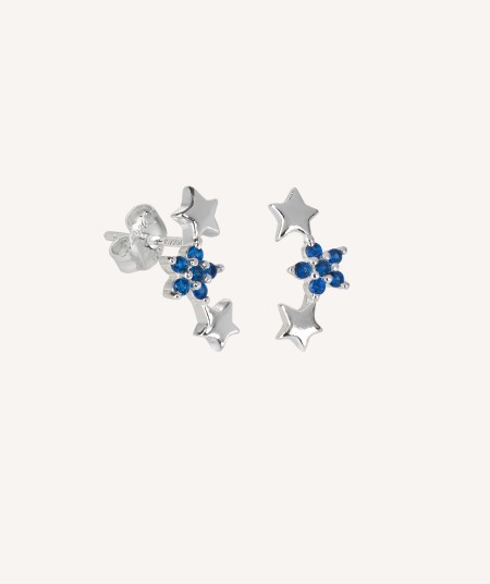 Pendientes Estrellas circonitas Azul