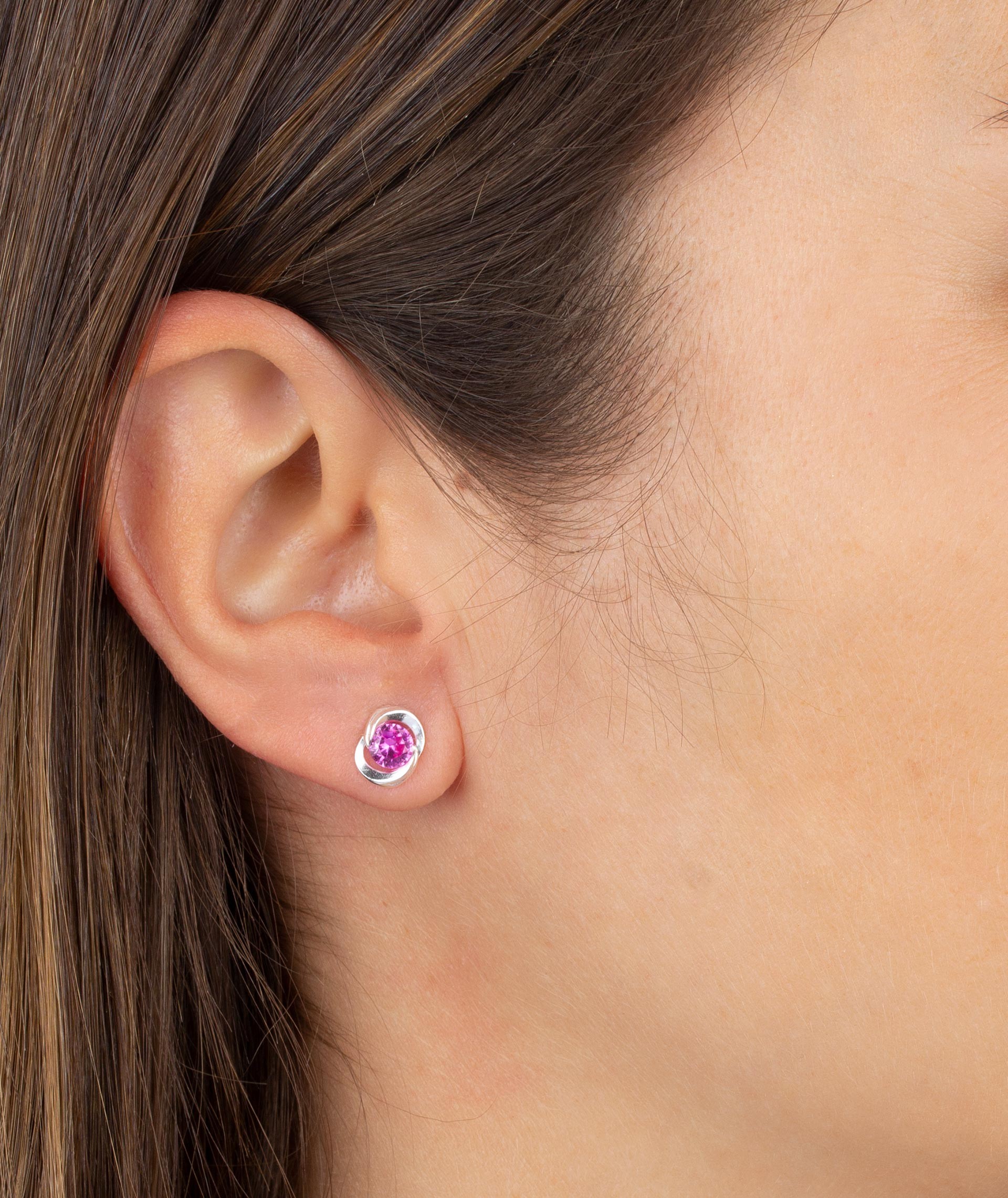 Earrings Pink Zirconia