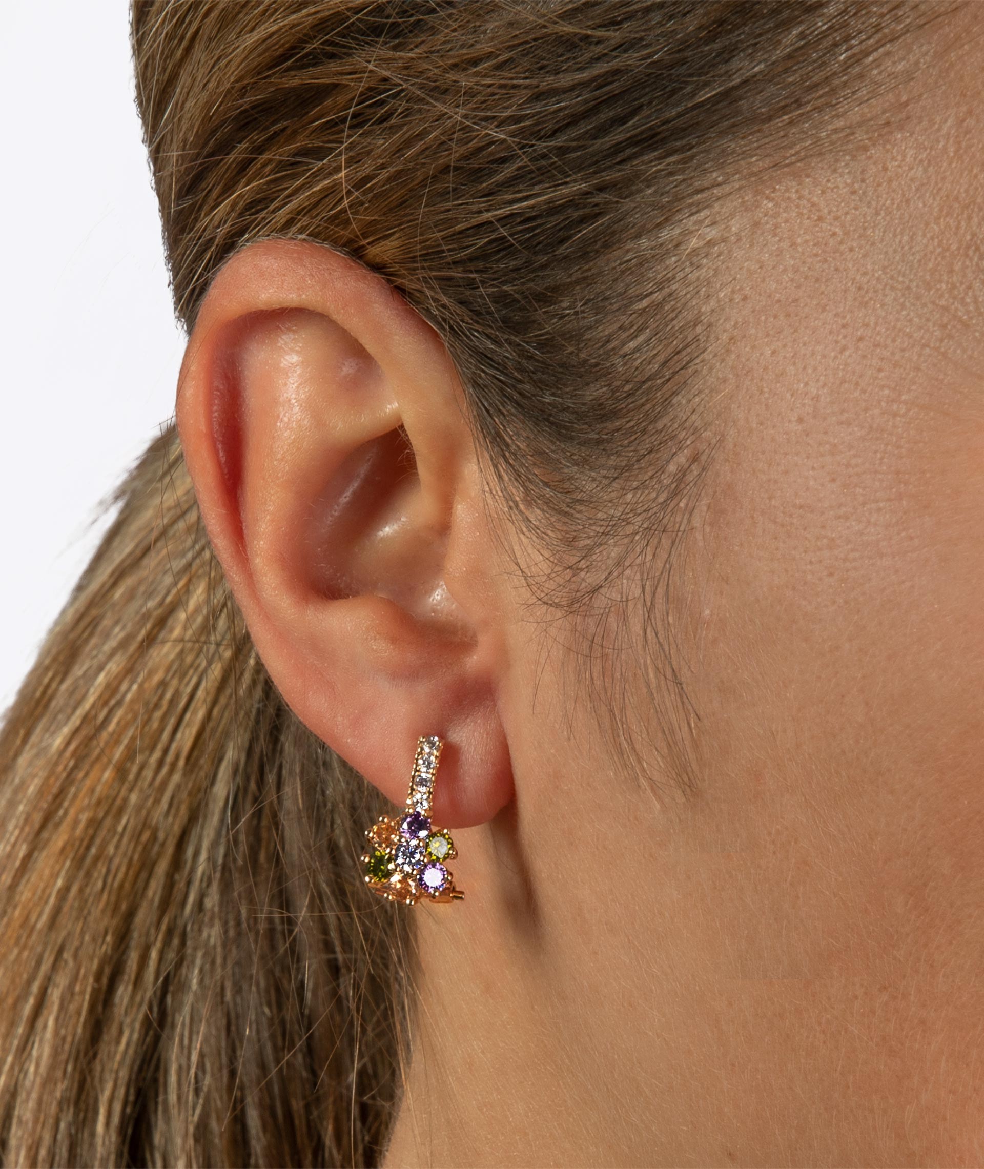 Earrings Multicolor Zirconia