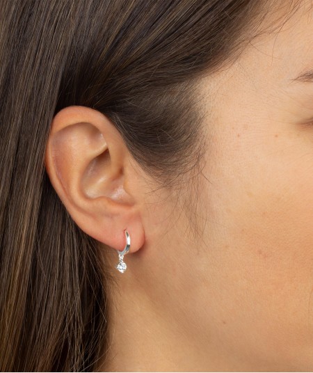 Earrings Articulated hoopd Zirconia 3MM