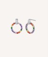 Earrings Circle Ziconia Multicolor