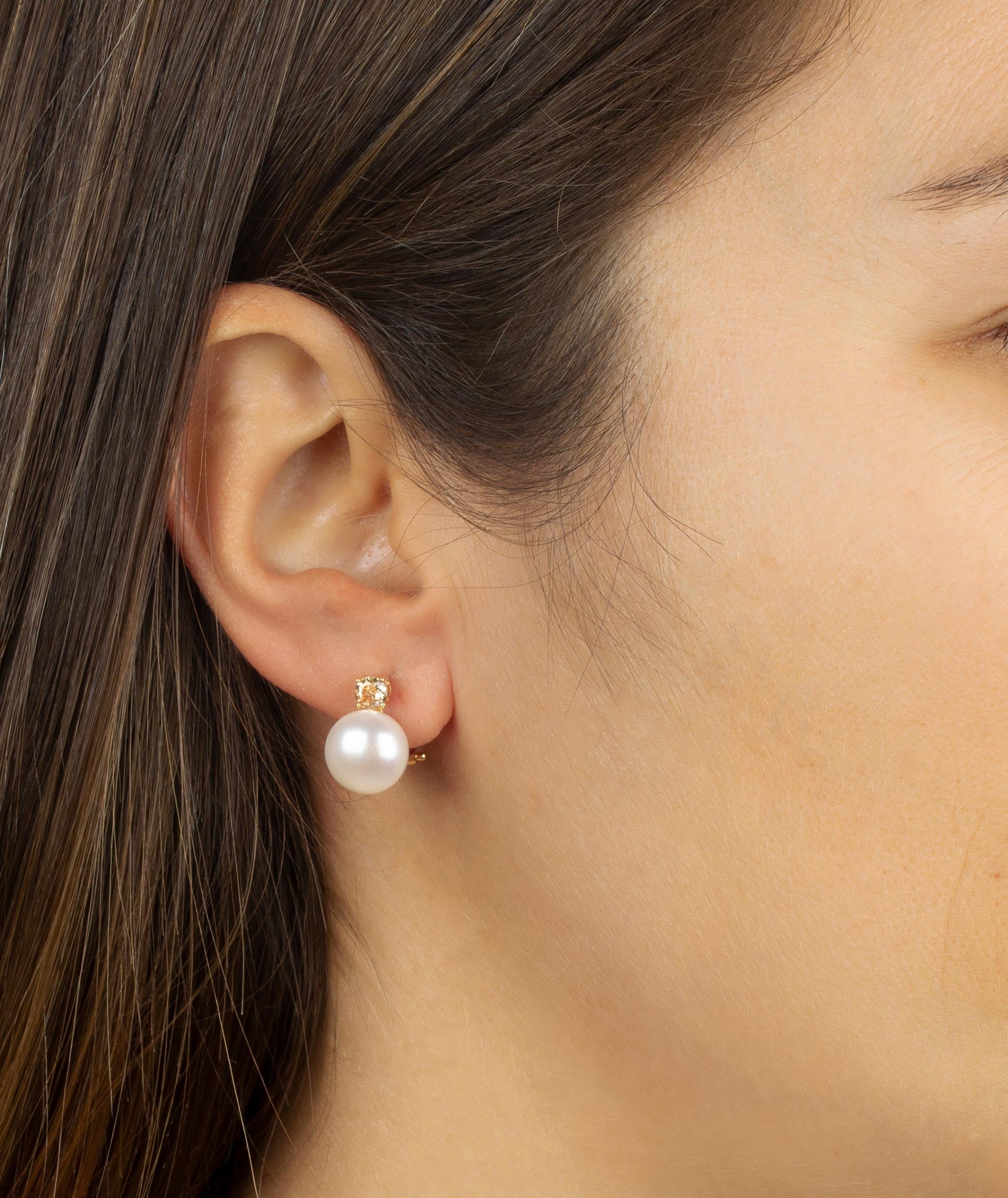 Pendientes Circonita 5MM Perla 10MM