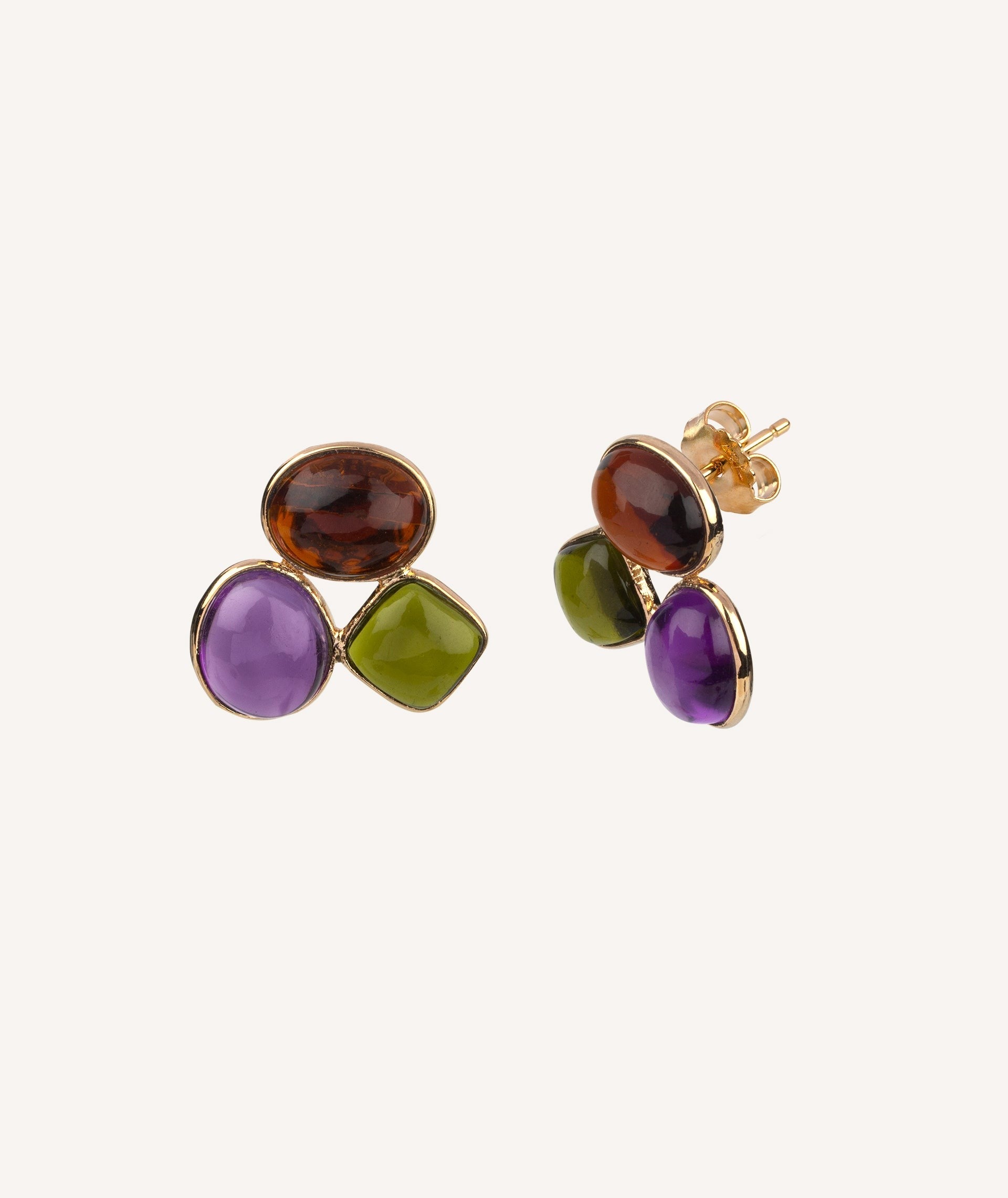 Pendientes con piedras de colores